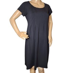 J. Jill black soft stretchy Jersey dress. Pleated. Short sleeve. XS petite
